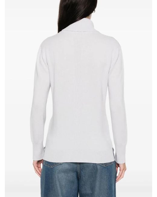 Purotatto White Roll-Neck Long-Sleeve Sweater