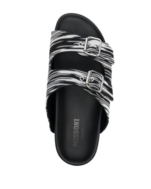 Missoni Black Double-Buckle Knitted Slides for men