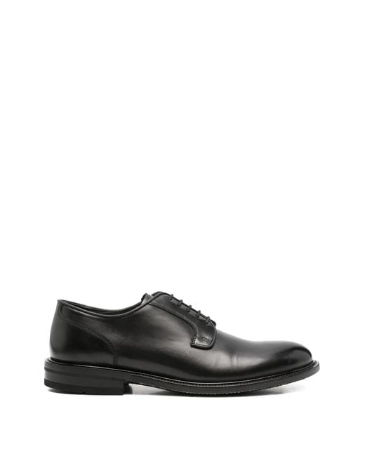JOHN HARRISON Black Lace-Up Leather Derby Shoes for men