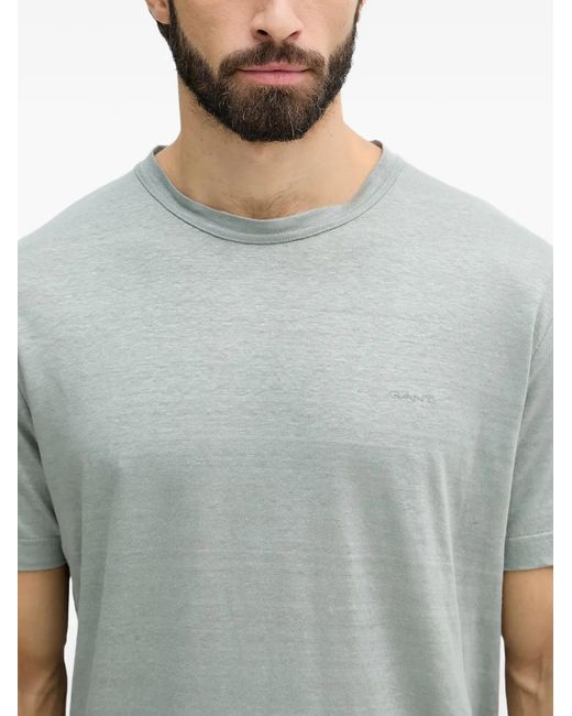 Gant Gray Embroidered-Logo T-Shirt for men