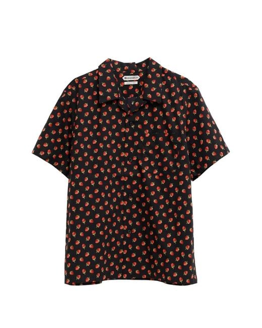 J.W. Anderson Brown Strawberry-Print Short-Sleeve Shirt for men
