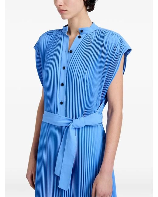 Proenza Schouler Blue Farah Pleated Midi Dress