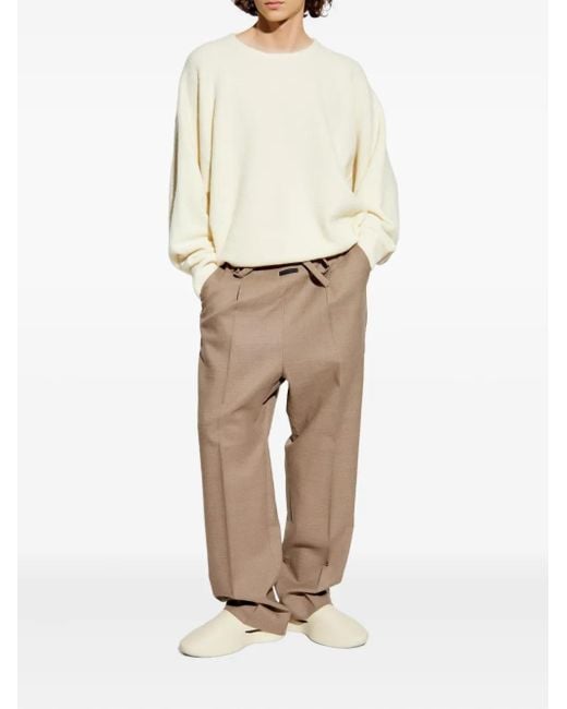 Fear Of God White Wool-Blend Crew-Neck Sweater for men