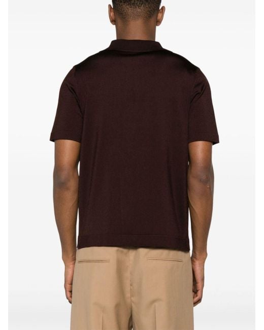 Sandro Black Camp-collar Knitted Polo Shirt for men