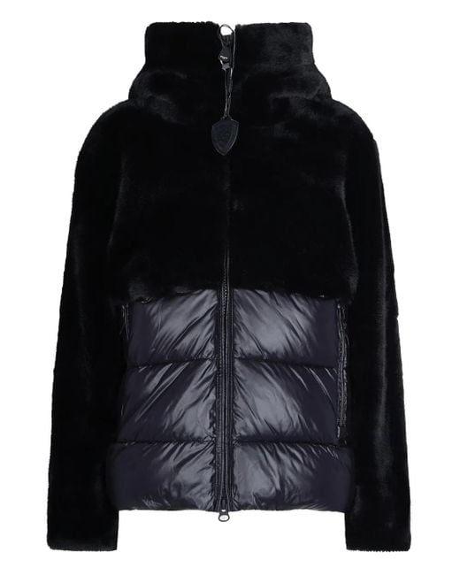 Blauer Black Faux-Fur Panelled Jacket