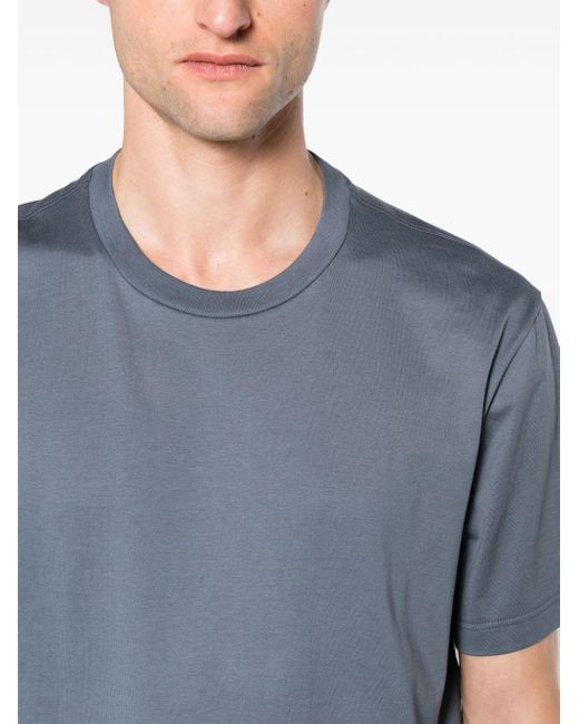 Brioni Blue Crew-neck Cotton T-shirt for men