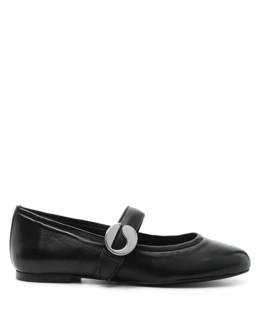 Coperni Black Smooth Leather Flats