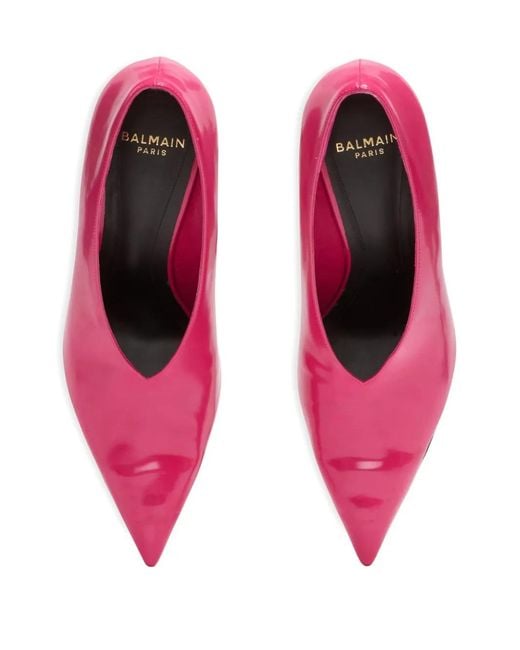 Balmain Pink 95Mm Pointed-Toe Pumps