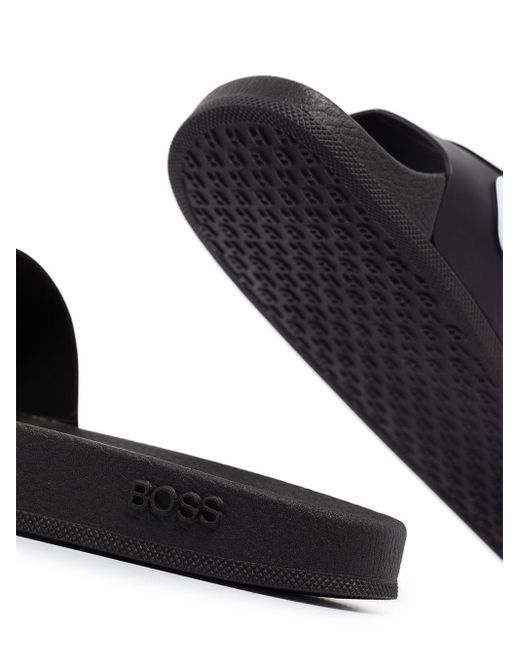 black hugo boss slides
