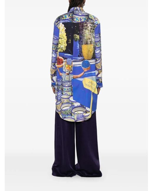 The Artistylist Blue Chemise Imprimée Jarden Majurelle