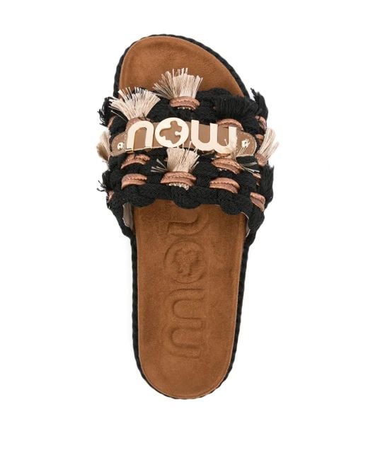 Mou Black Rope-Band Slides