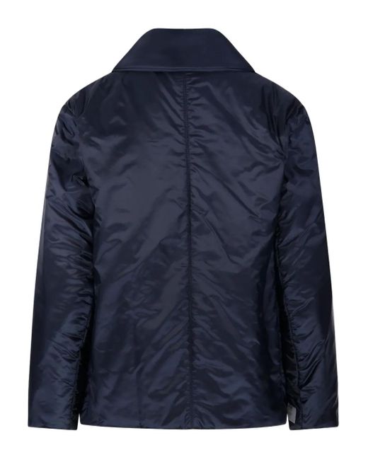 Max Mara Blue Double-Breasted Padded Coat