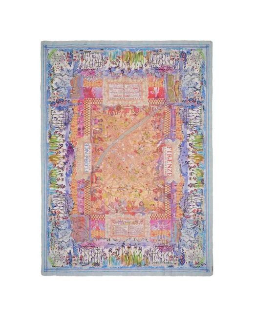 Faliero Sarti Multicolor X Paolo Fiumi Foulard Florence Map