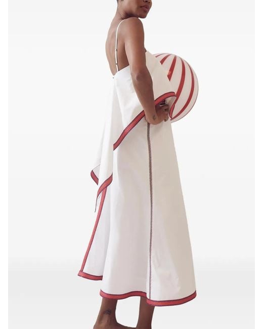 Rosie Assoulin Pink Quartered A-Line Midi Skirt