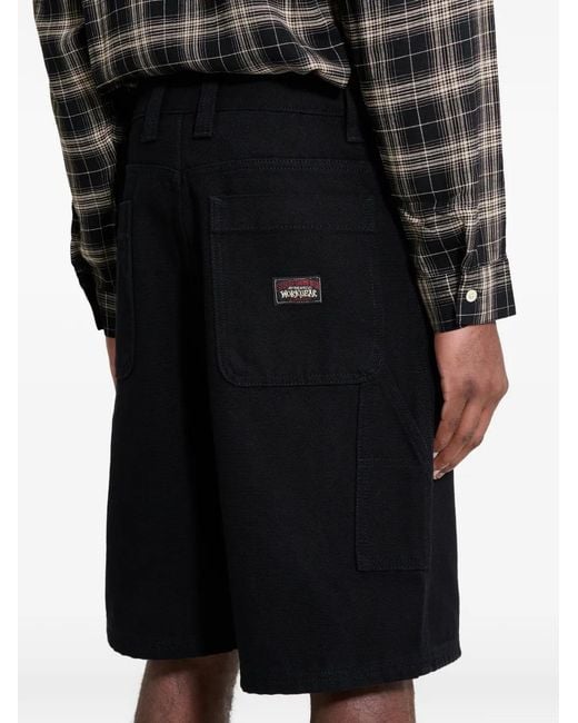 Stussy Black Canvas Work Shorts for men
