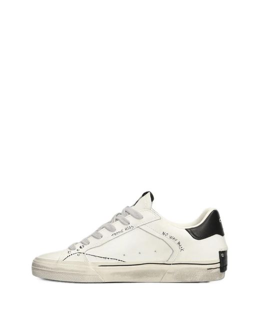 Crime London White Deconstructed Stud-Embellished Sneakers
