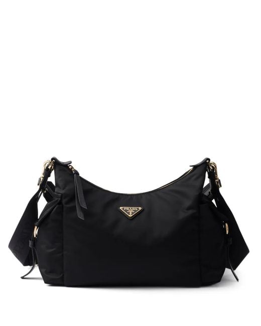 Prada Black Explore Large Re-Nylon And Leather Bag
