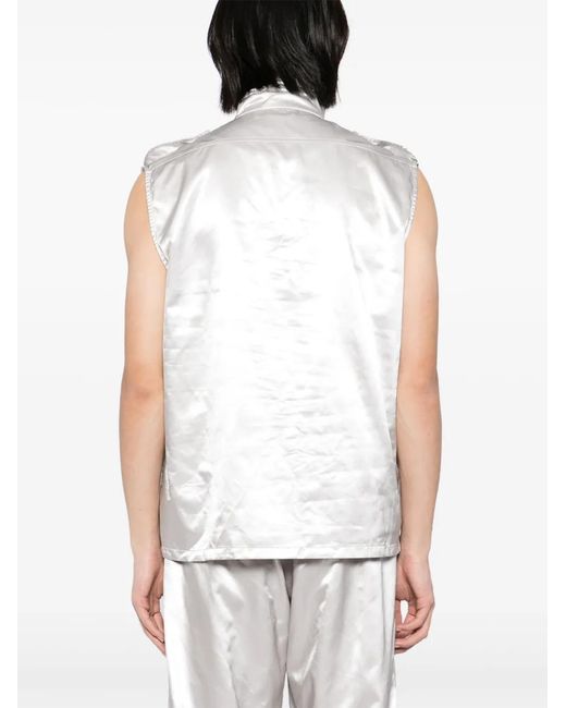 OLLY SHINDER White Wet Look Gilet for men