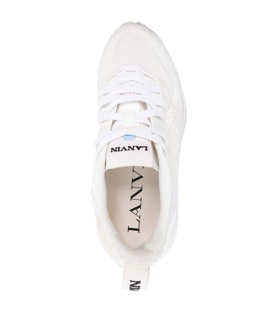 Lanvin White Mesh-Sneakers mit Logo