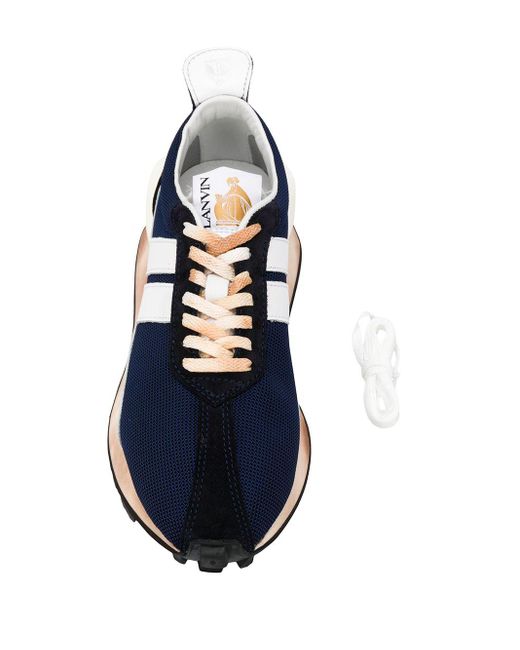 Lanvin Leather Sneakers Blue for Men - Save 58% | Lyst UK