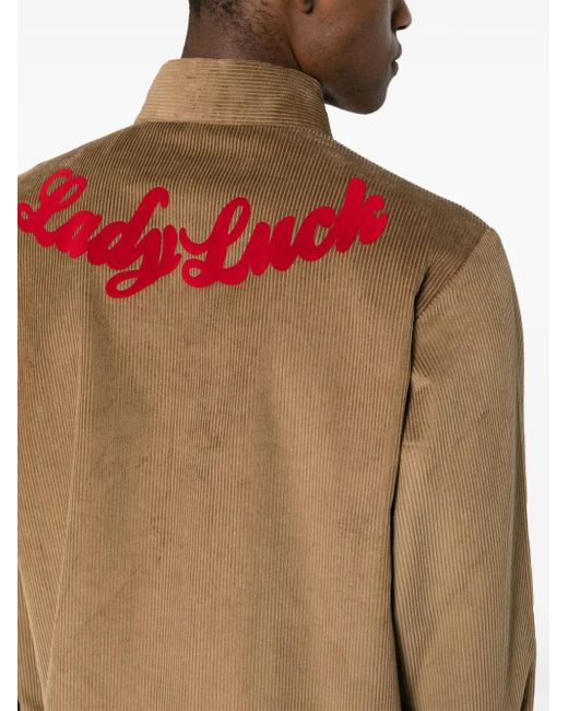 Rassvet (PACCBET) Brown Lady Luck Logo-Embroidered Corduroy Shirt