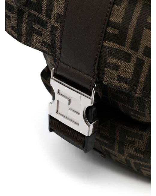 Fendi Black Monogram-print Backpack for men