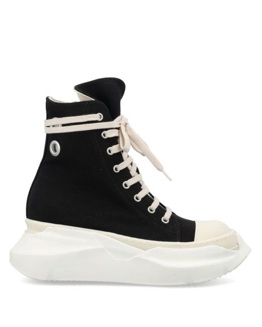 Rick Owens Black Abstract High-Top-Sneakers