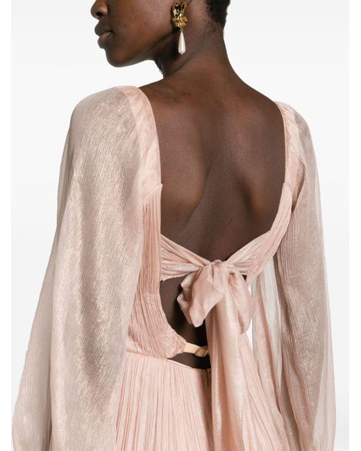 Maria Lucia Hohan Pink Zeena Metallic Silk Gown