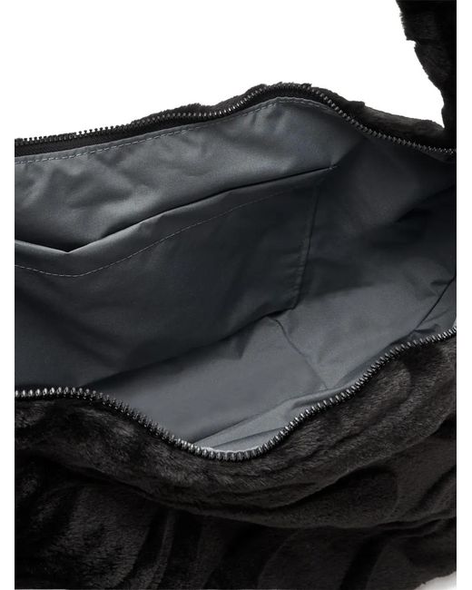 Nike Black Textured Zip Shoulder Bag