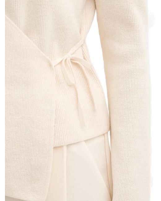 Ouí White Wrap-Tie Cardigan