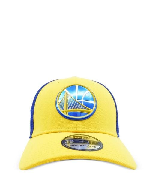 KTZ Yellow 39Thirty Golden State Warriors On The Court Stretch Fit Cap for men