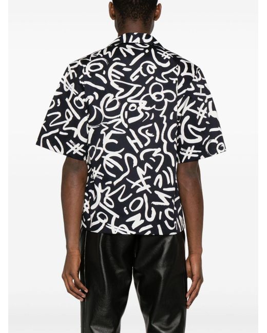 Camisa con letras del logo Moschino de hombre de color Black