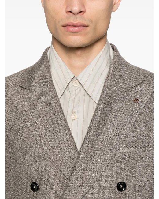 Tagliatore Gray Mélange-Effect Blazer for men