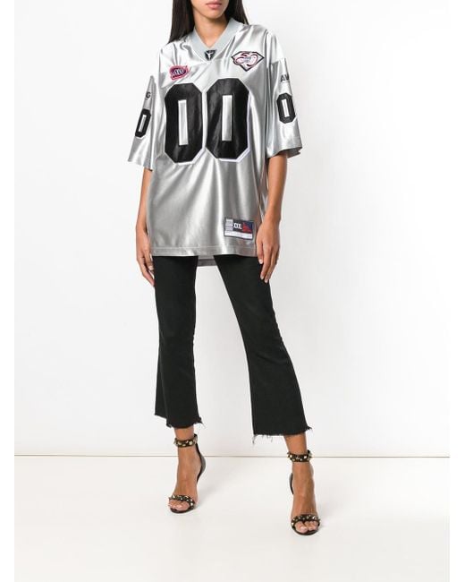 【ALEXANDER WANG】T-SHIRT FOOTBALL Alexander Wang Football Jersey T Shirt in Metallic for Men