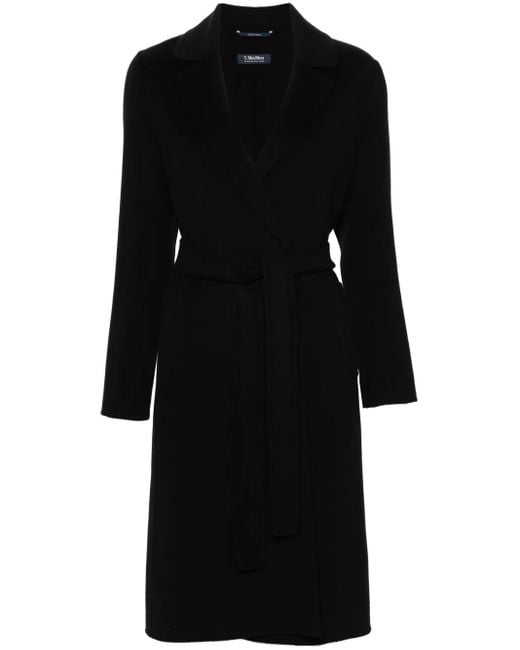 Max Mara ベルテッド コート Black