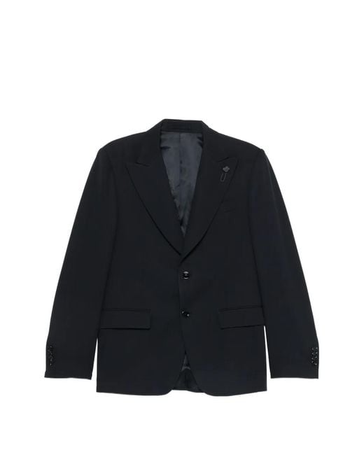 Lardini Blue Peak-Lapel Blazer for men