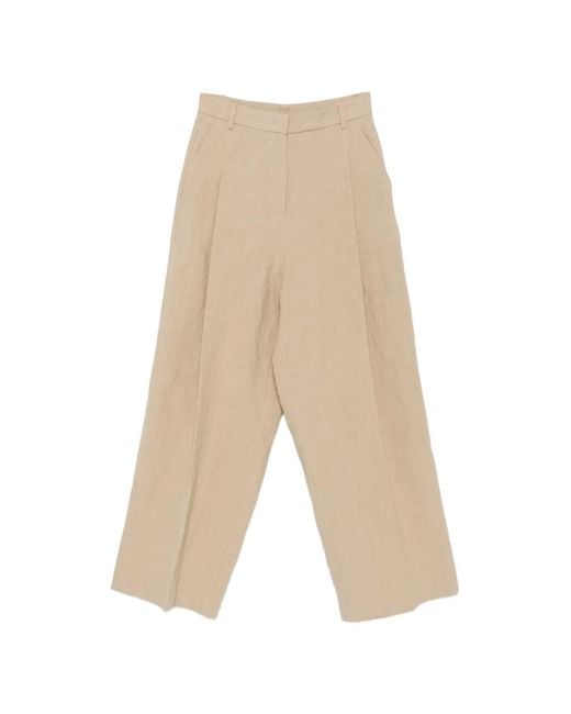 N°21 White Pantalon Ample À Design Plissé