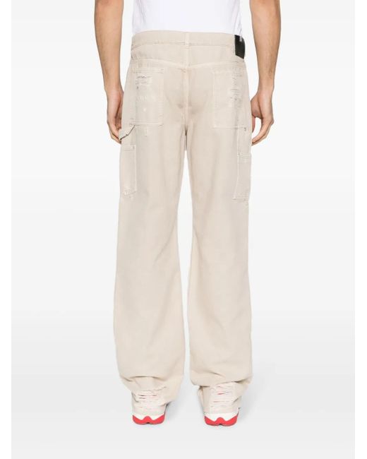 1017 ALYX 9SM Natural Destroyed Canvas Ripped Carpenter Trousers