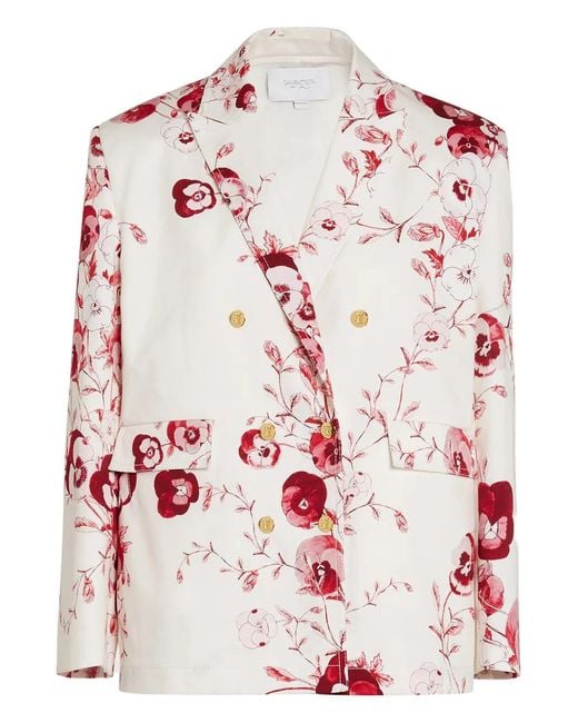 Giambattista Valli Pink Floral Double-Breasted Jacket