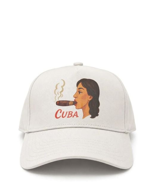 Melt White Graphic-Print Baseball Cap for men