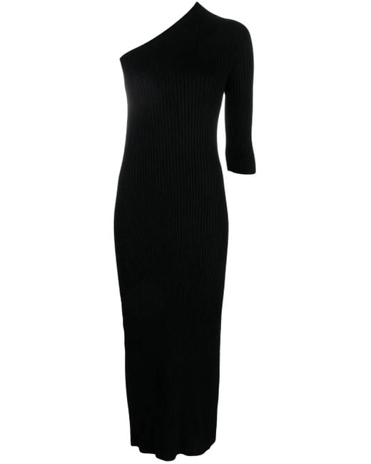 Robe Nervurée À Design Asymétrique Aeron en coloris Black