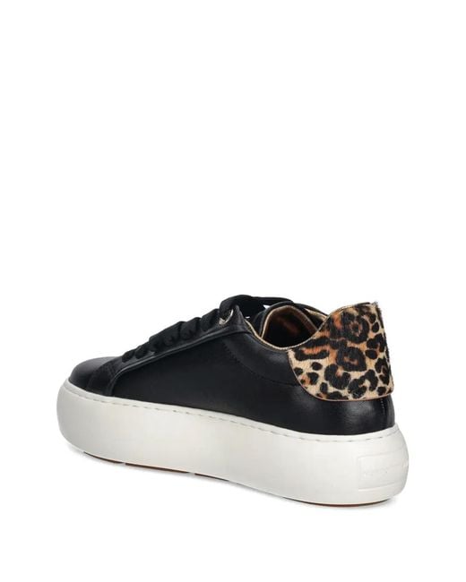 Alexander Smith Black Soho Leopard-Print Platform Sneakers
