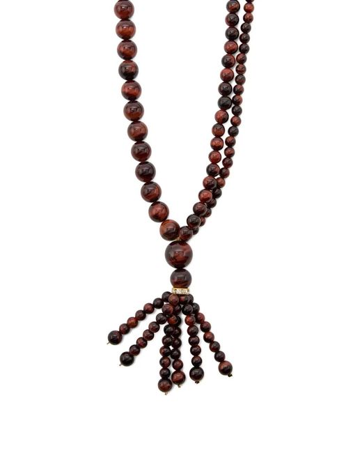 Timeless Pearly Brown Crystal-Embellished Beaded Necklace