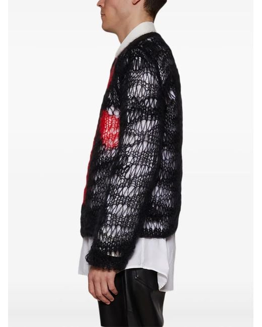 M I S B H V Black Antwerp Hand-Knit Jumper for men