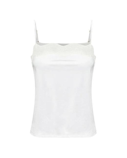 Hanro White Haut À Bretelles Fines