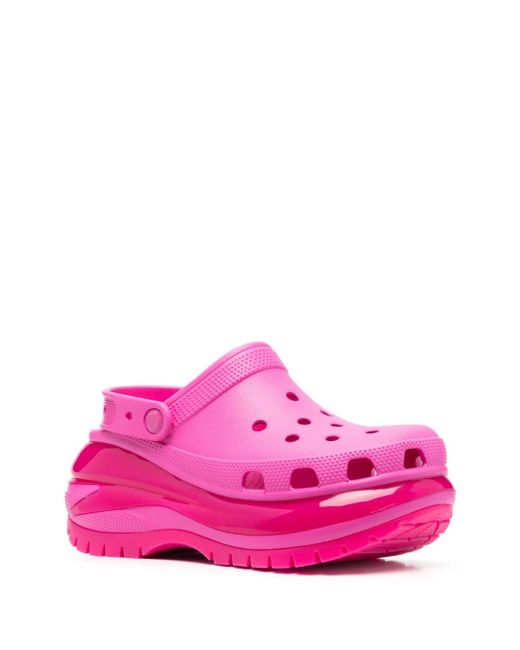 CROCSTM Pink Classic Mega Crush Clogs