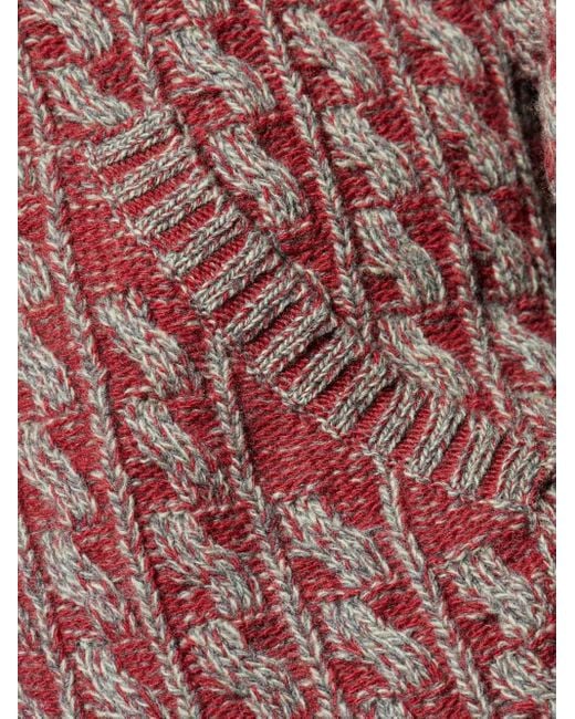 Etro メンズ レッド ケーブルニット ジップパーカーの通販はau PAY 
