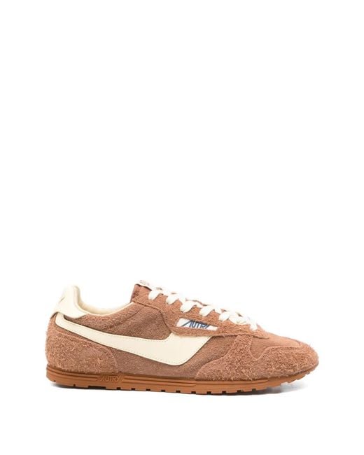 Autry Pink Ruthenium Leather Sneakers for men