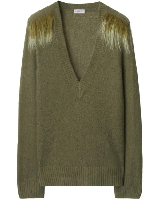 Burberry シアリングトリム プルオーバー Green