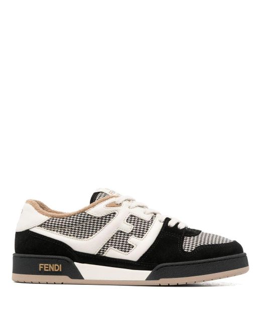 Fendi Black Match Ff-logo Sneakers for men
